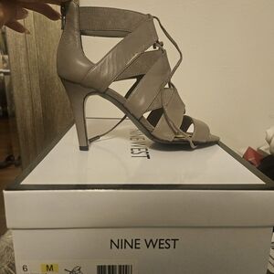Nine West Women's Gray Strappy Heels